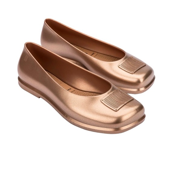 Melissa Ruby + Marc Jacobs ballerina flats in gold Size 6 NWOB - Picture 5 of 10